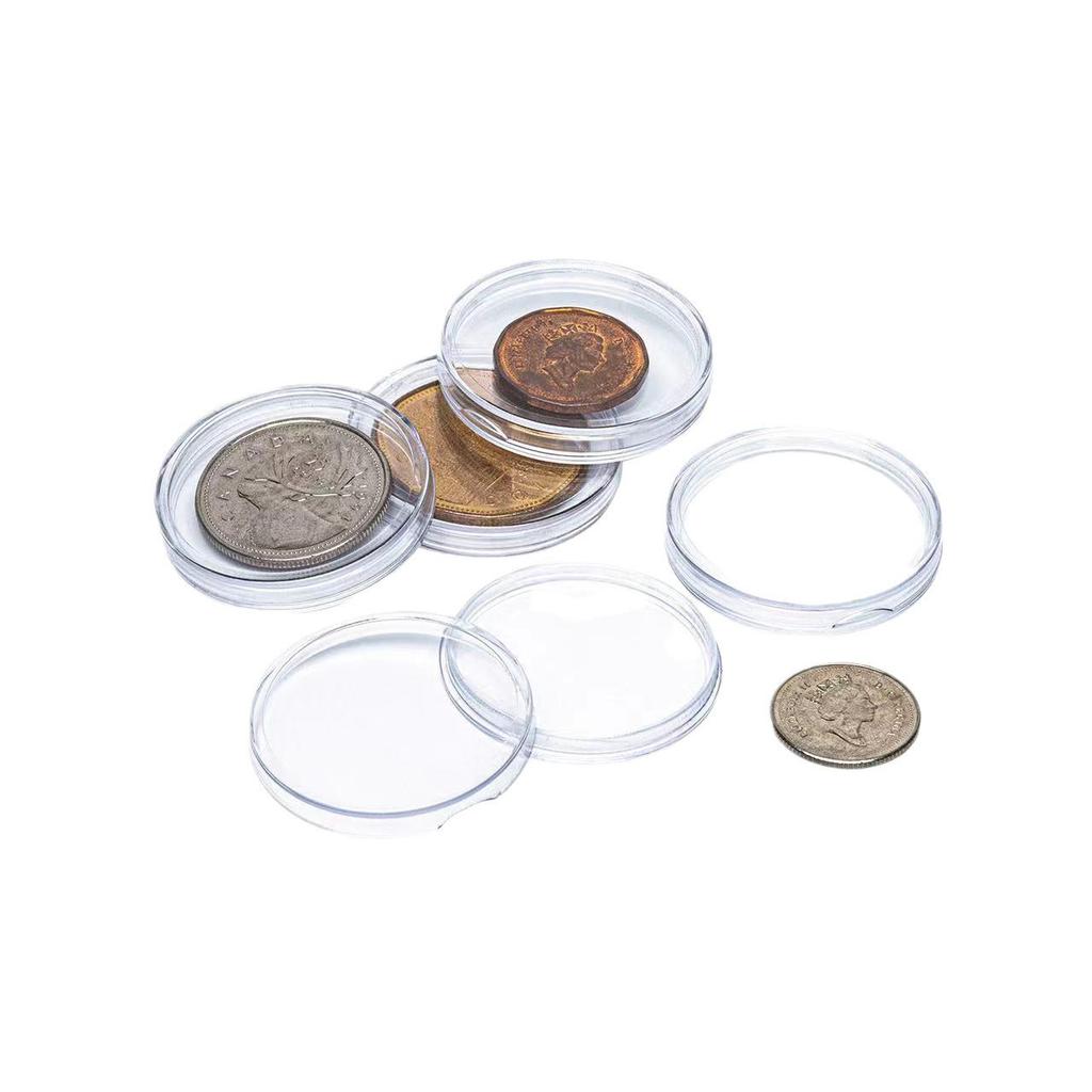Transparent PS Plastic Coin Display Box for Commemorative Medals and Silver Coins – Small Round Protection Case