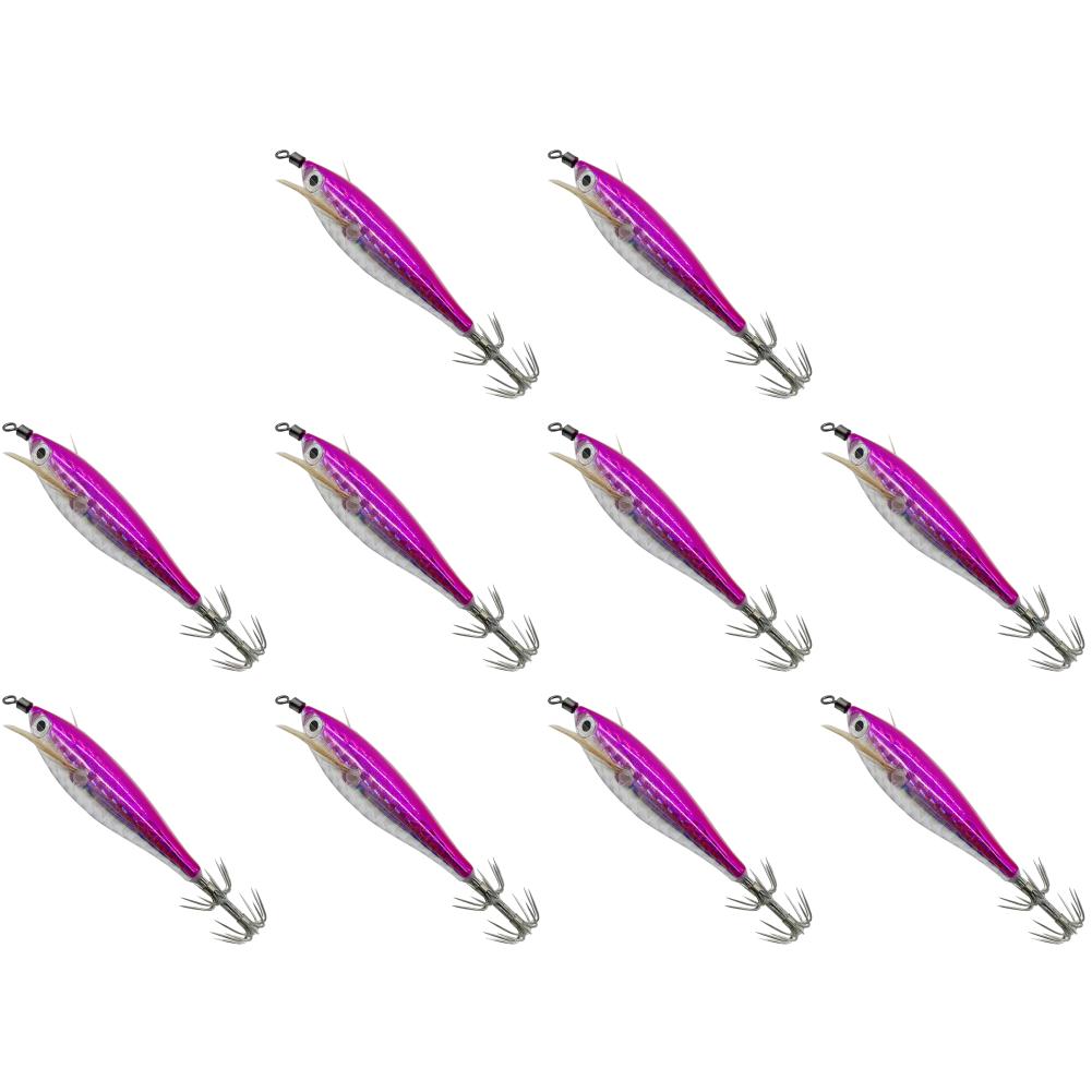 2-10PCS 5.5g Laser Luminous Floating Horizontal Wood Shrimp Lure Squid Jigging Shrimp Hook Octopus Cuttlefish Fishing Baits