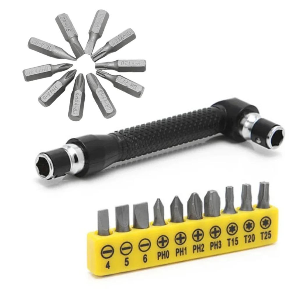 Professional 10 In 1 Torx Flat Angle Head L-shaped Twin Wrench Driver Torx Flat Socket Screwdriver Bit Multi-function Tool