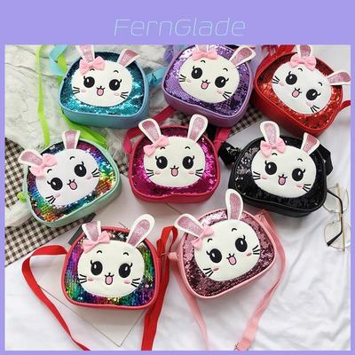 Adorable Cartoon Sequin Bunny Shoulder Bag For Girls Breathable And Durable