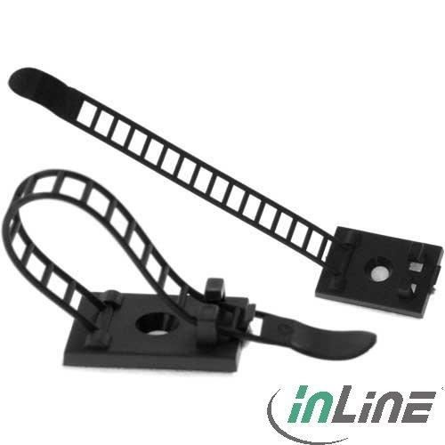 Attache-Cable avec Fixation Auto-adhésive - 64 mm - 10 Pieces - Noir