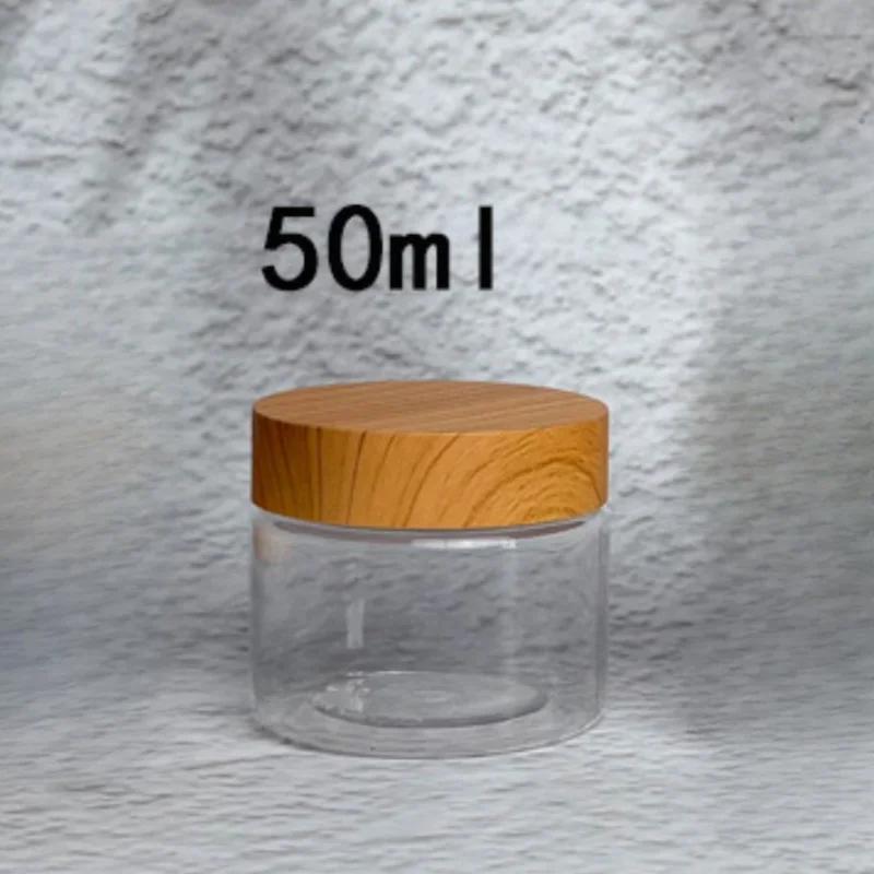 1pc Bamboo Like Wide Mouth Transparent Jar, Separate Bottles of Face Cream/honey/lotion, Travel Accessories