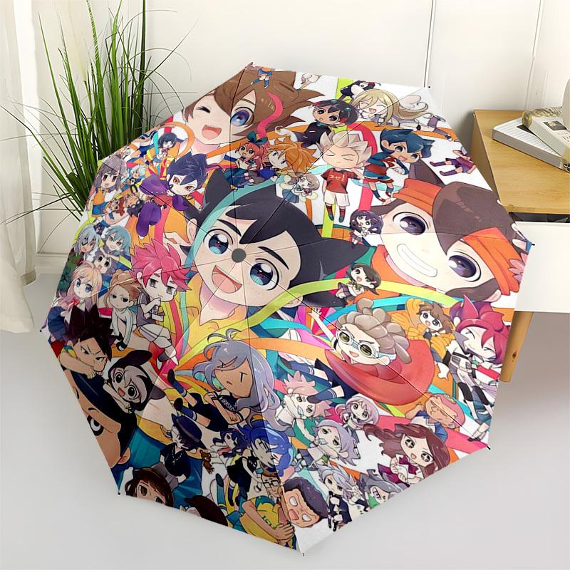 

1pc Rainbow Chaser Outdoor Umbrella - Featuring Mirai Kuriyama & Friends, Automatic Opening/Closing, Portable 3-Fold Design, 8-Rib Iron Frame, Perfect