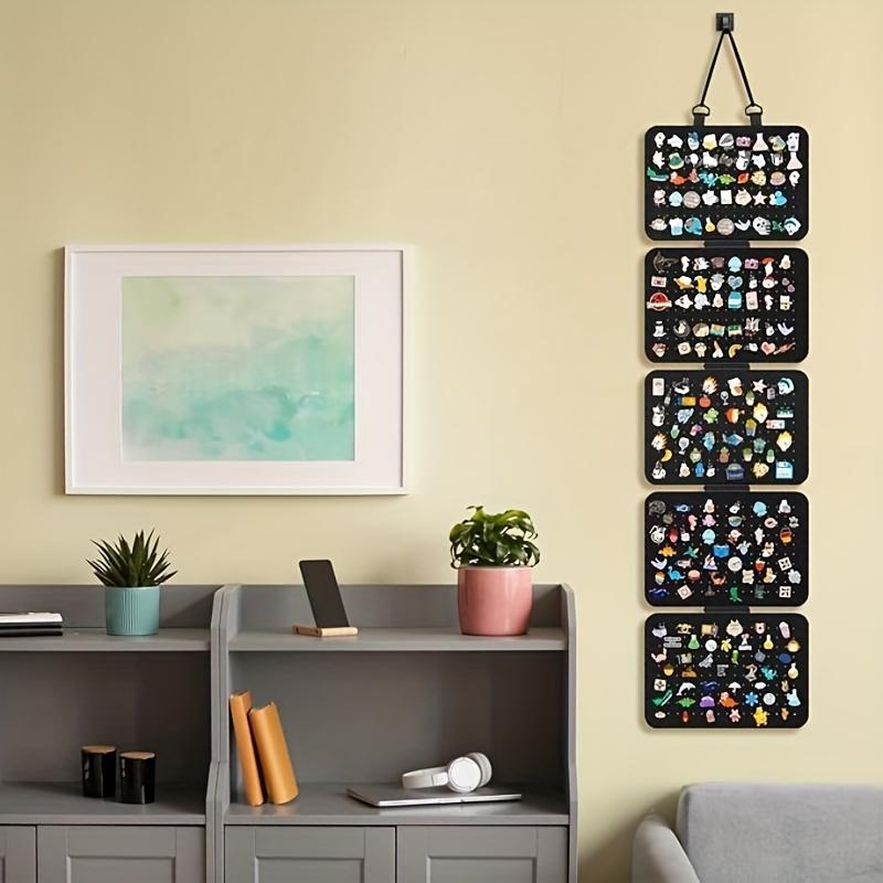 1 Piece Elegant Felt Jewelry Storage Bag - 5-Layer Large Capacity Hanging Storage Bag With Folding Designsuitable For Earringspe