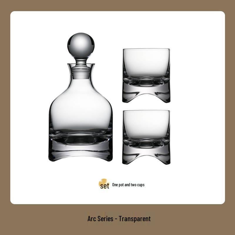 Set de Whiskey de Cristal de Lux: Decor Sticlă de Vin, Pahare și Butoi pentru Casă sau Club.