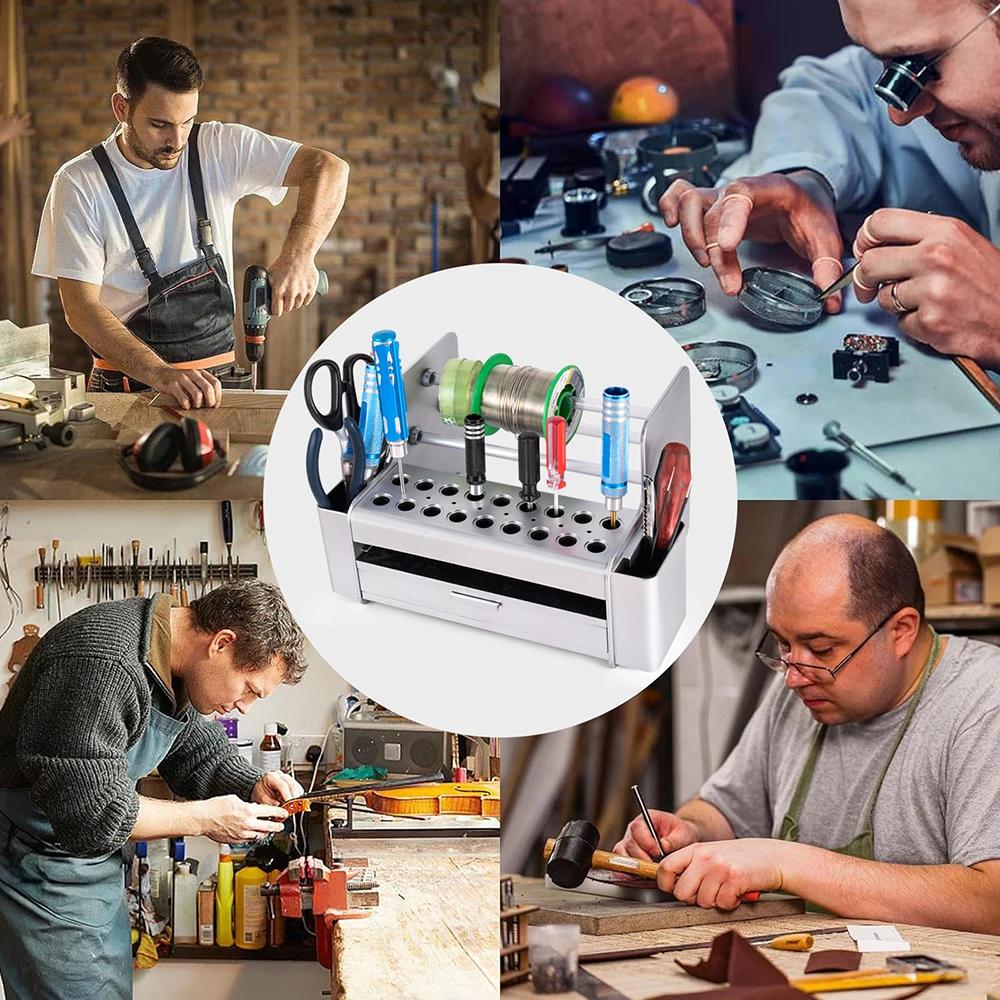 Schraubendreher-Aufbewahrungsregal Halter Multifunktionaler Organizer RC-Reparaturwerkzeug-Set Schreibtischständer für Sechskant Kreuzschlitzschraubendreher