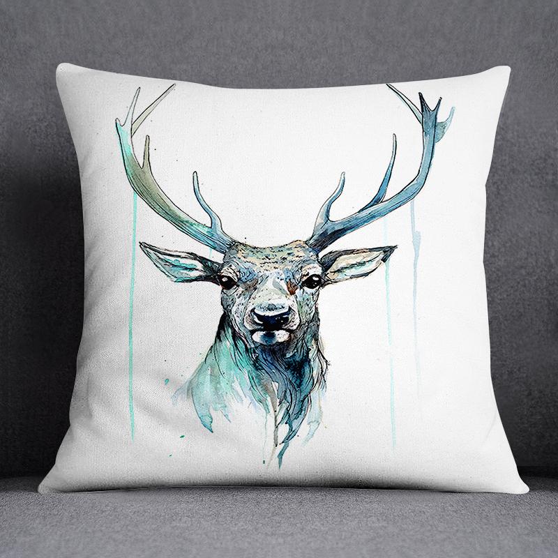 Peacock Owl Eagle Deer Animal Print Pattern Cushion Cover for Home Living Room Sofa Decoration Waist Cushion Pillowcase