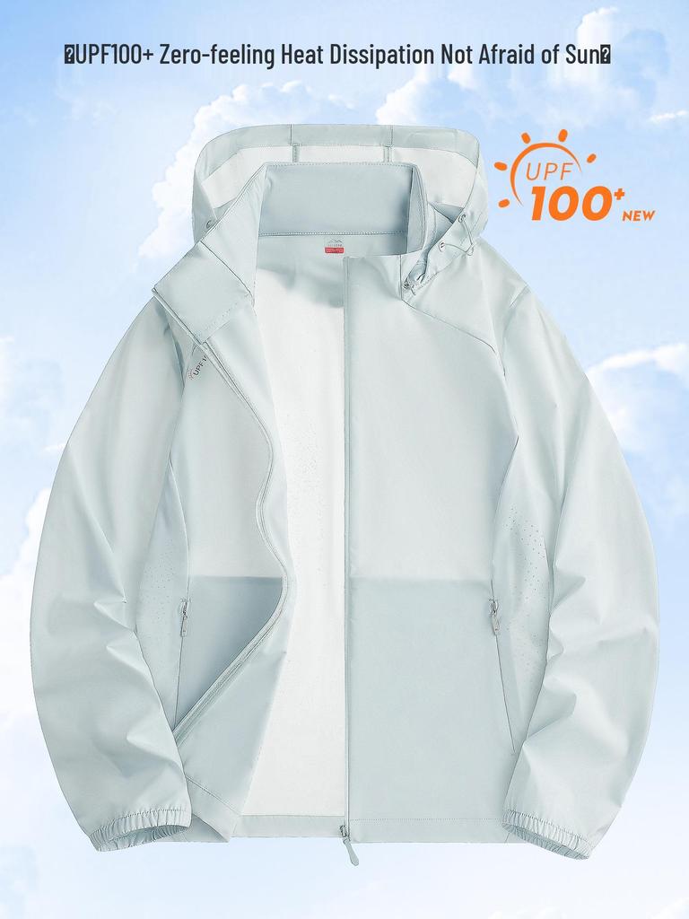 Unisex Summer UV Protection Hooded Windbreaker: Lightweight Nylon Ice Silk Fishing Suit
