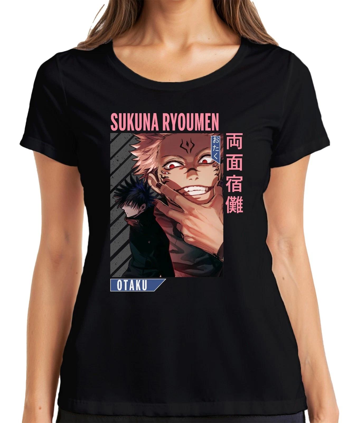 Sukuna Ryoumen Jujutsu Kaisen Dämon Rotaugen Otaku Anime Ästhetik Damen T-Shirt XXL