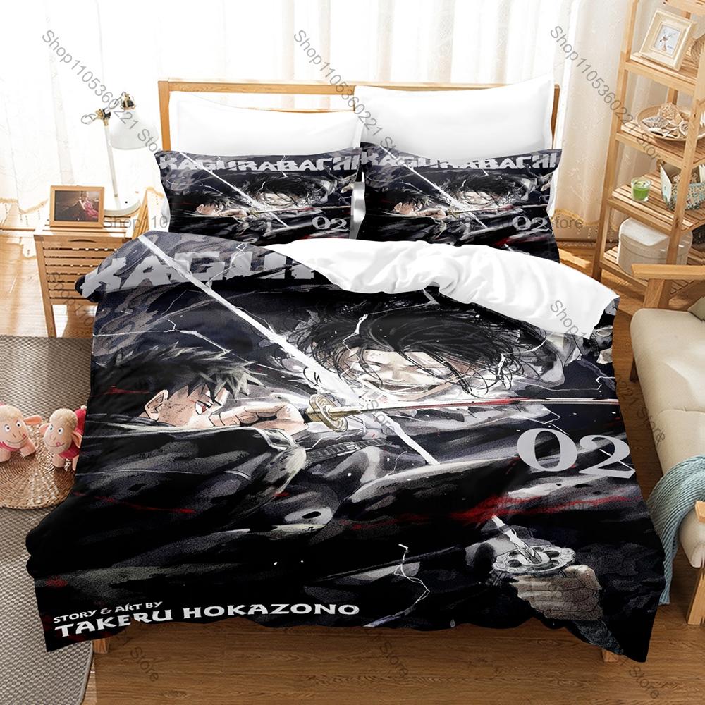 Kagurabachi Manga 3D Bedding Set Duvet Cover + 2 Pillowcases Polyester Bed Linen Multiple Sizes For Fans Bedroom Home Decor Gift