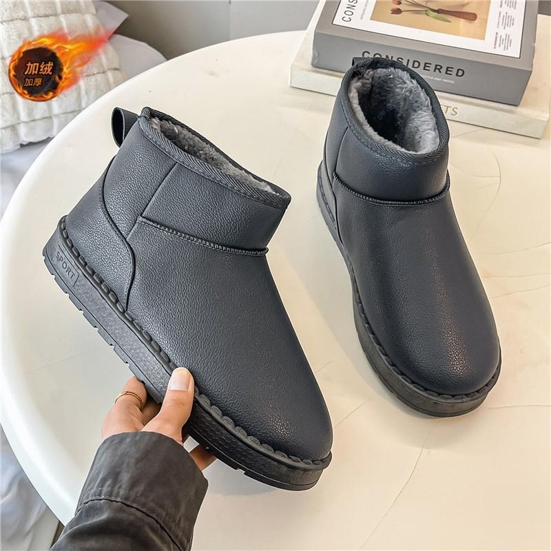 Мужские ботинки зимние высококачественные нескользящие ботинки флисовые для сохранения тепла ботинки 2024 новые мужские зимние ботинки уличные водонепроницаемые зимние ботинки 40 серый 4389₽