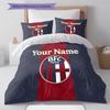 Bologna Fc Custom Name Pattern Bedding Quilt Set Quilt Cover Pillowcase Home Birthday Gift(1 * duvet cover + 2 * pillowcase, without core)