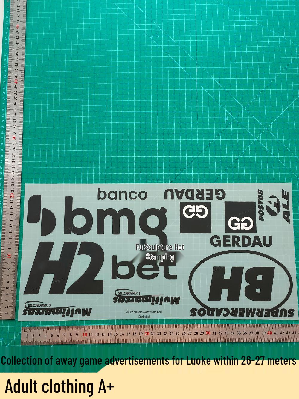 26-27 Meter Luo Away Game Jersey Adult Heat Transfer Stickers with Letters & Number