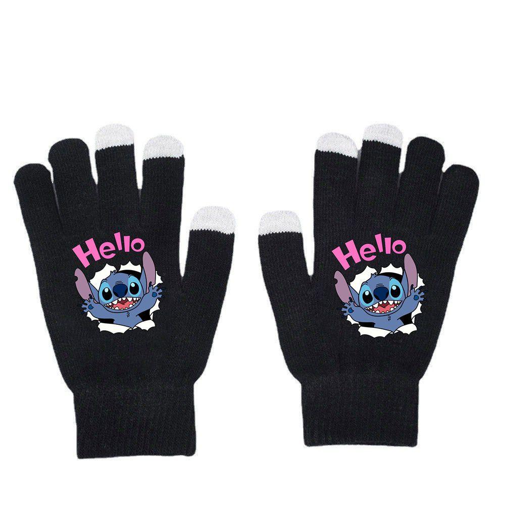 Lilo Stitch Winter Warm Knitted All Finger Gloves