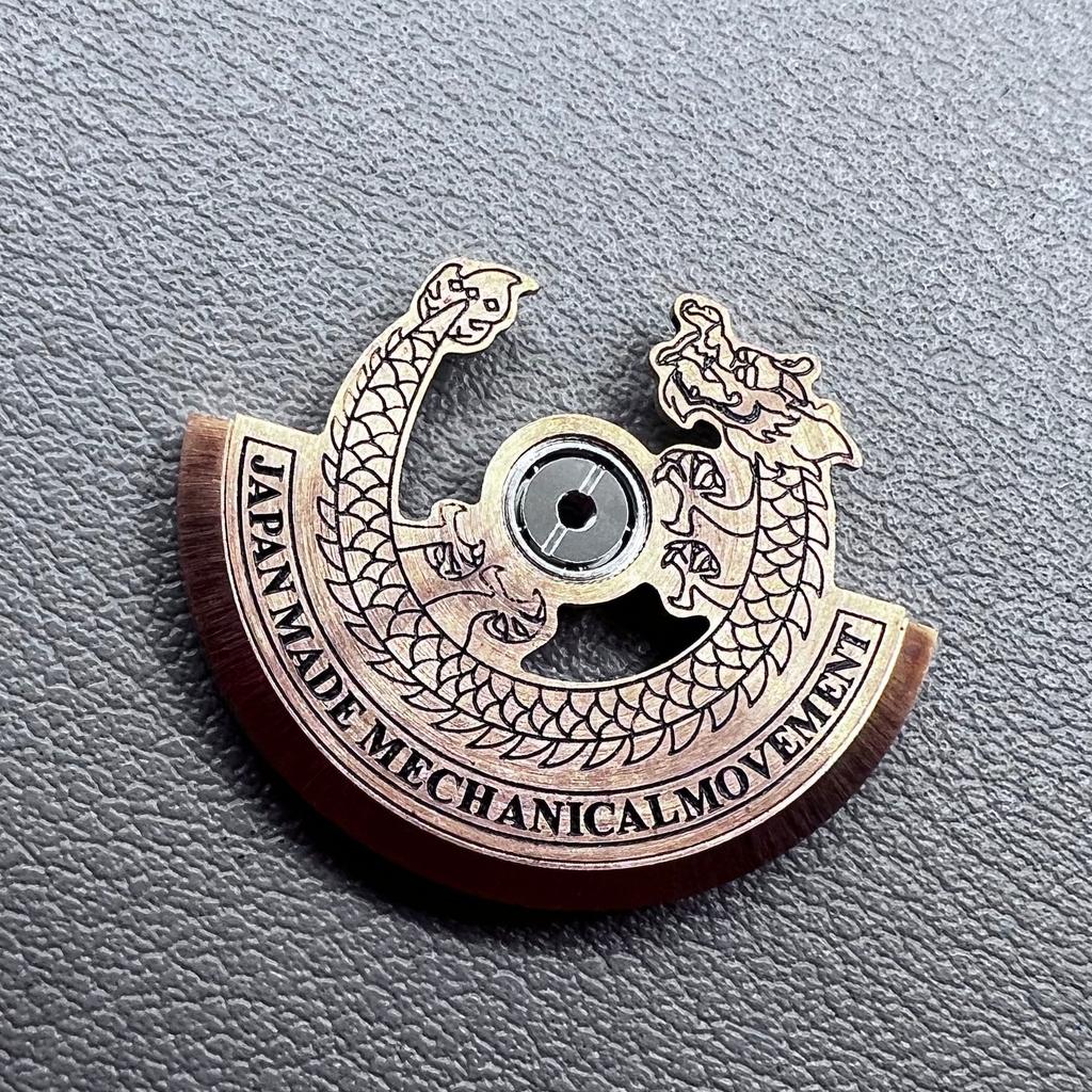 Modified Rose Gold Dragon Black Carved Rotor Oscillating Weight for NH35 NH36
