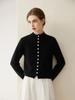 Women's Half-High Neck Pure Cashmere Cardigan - 2026 Autumn/Winter Collection, Rolled Edge, Single-Breasted Gentle Style Base Layer.