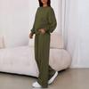 Fashion Women's Casual Suit Long Sleeved Casual Wide Leg Pants Set