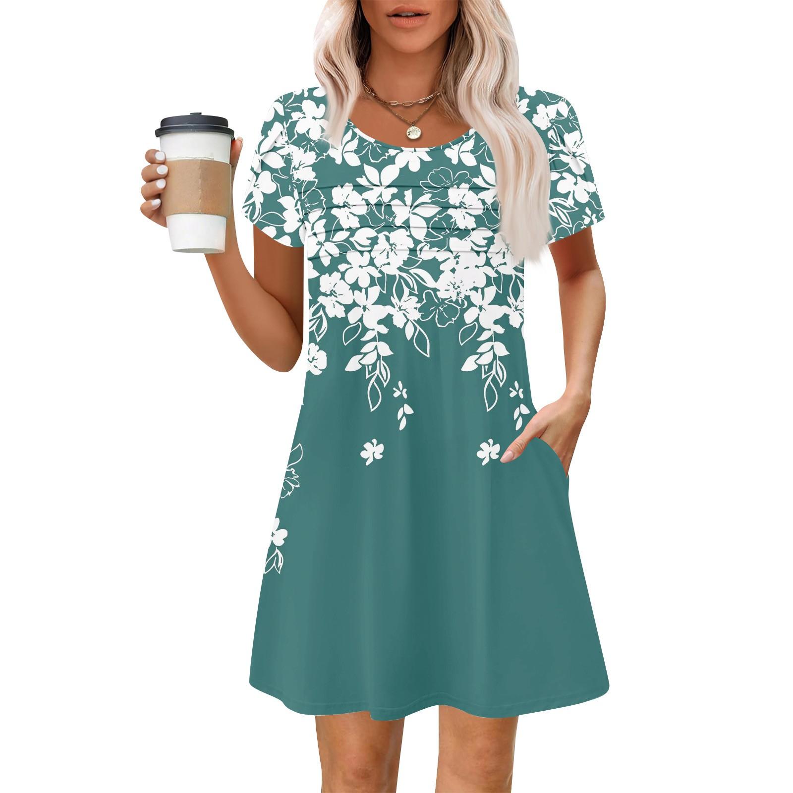 

Женские летние повседневные лепестковые узкие полосатые плиссированные однотонные платья M