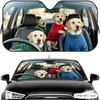 Labrador Retriever Driving Sun Visor Reusable Aluminum Foil Car Windshield Sun Visor UV Protector Heat Insulation Cover Shade