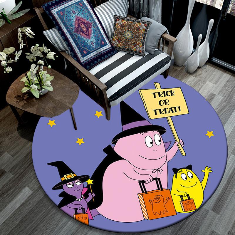 Barbapapa2 Round Area Rug,Carpet Rug for Living Room Bedroom Sofa Playroom Decor,Non-slip Floor Mat