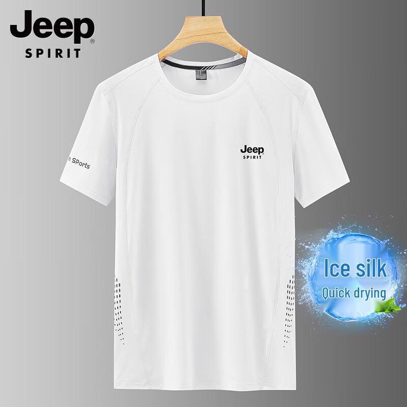 JEEP SPIRIT Men's Ice Silk Quick-Dry Short Sleeve T-Shirt