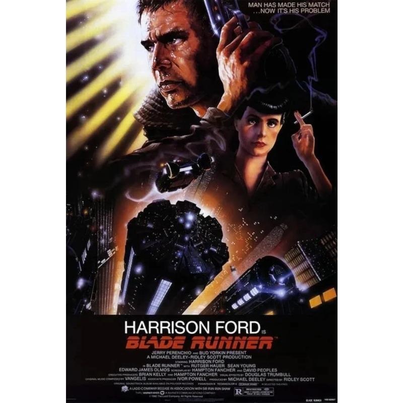 Filme Retrô Blade Runner(1982) Pôster de Filme Clássico de Ficção Científica Pintura em Tela Arte de Parede Fotos Vintage Decoração de Casa Clube Cinema Presente