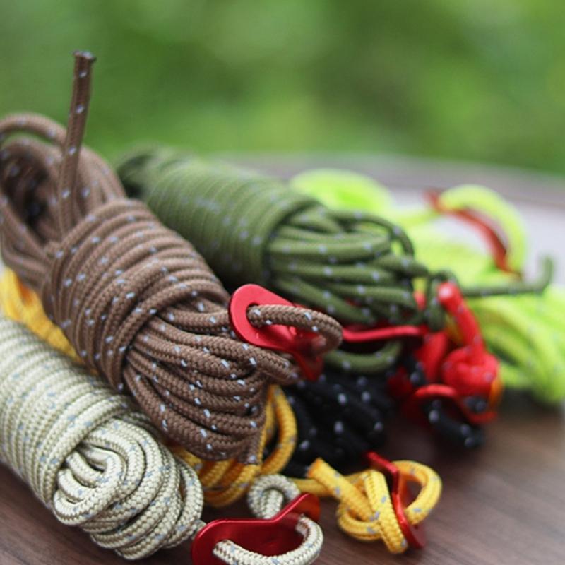 Reflective Paracord Rope Highly Strength Tent Lanyard Strap Outdoor Camping Canopy Rope Guyline Hiking Equipment