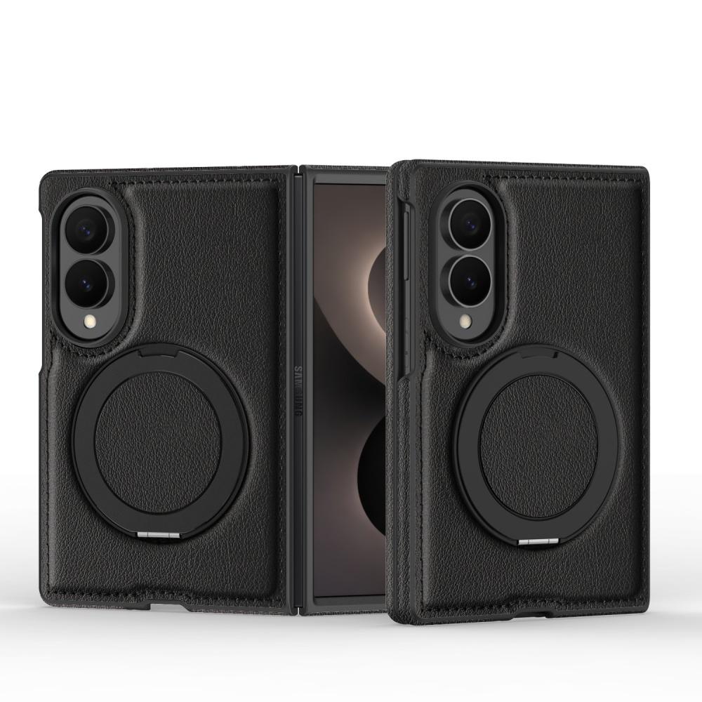 Für Samsung Z Fold 8 Ultra Z Fold 8 Business Lederstruktur Drehbarer Halter Hülle Mit Magnetischer Ladefunktion Stoßfeste Abdeckung Funda