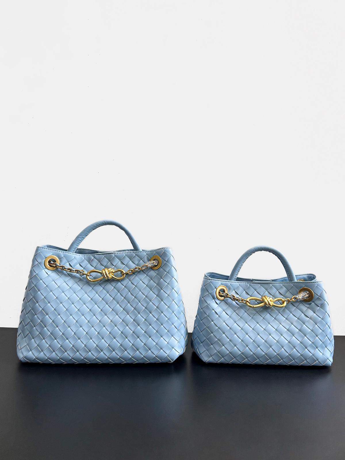 

Новая плетеная большая вместительная кожаная сумка через плечо для женщин, сумка с диагональным крестом на одно плечо 25x10x18cm светло-синий