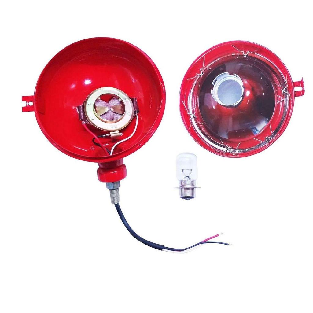 Red Left-Side Tractor Headlight Assembly 12V – Compatible with Massey Ferguson 35/35X/65/765, David Brown 700–1400 Series, Case/IH B250/B275/B414/B444