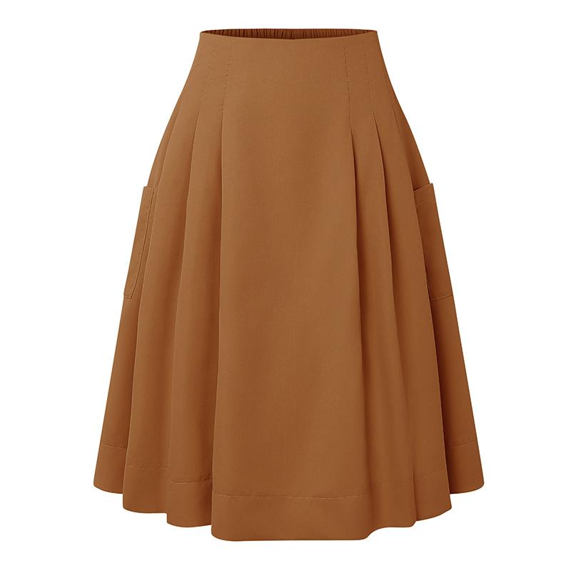 

ZANZEA Женские повседневные свободные летние юбки с эластичной резинкой на талии 5XL коричневый