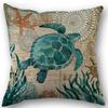 Christmas Marine Life Turtle Seahorse Party Decor Pillow Cover 45x45cm for Beach Theme Holiday Ocean Decor
