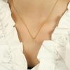 Horseshoe U-shaped Necklace Women's Titanium Steel Light Luxury Simple Versatile Niche Design Full of Diamonds Pendant