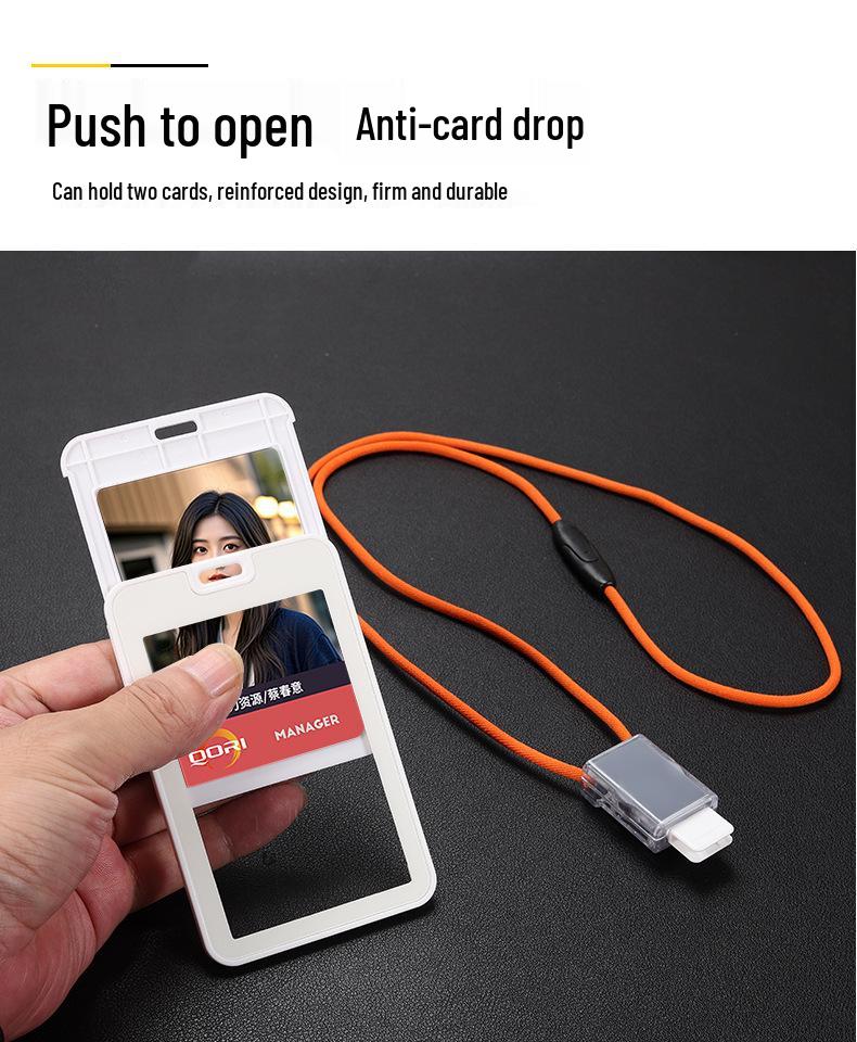 ID Card Holder with Retractable Lanyard for Business, Employee, Student, and Bus Cards