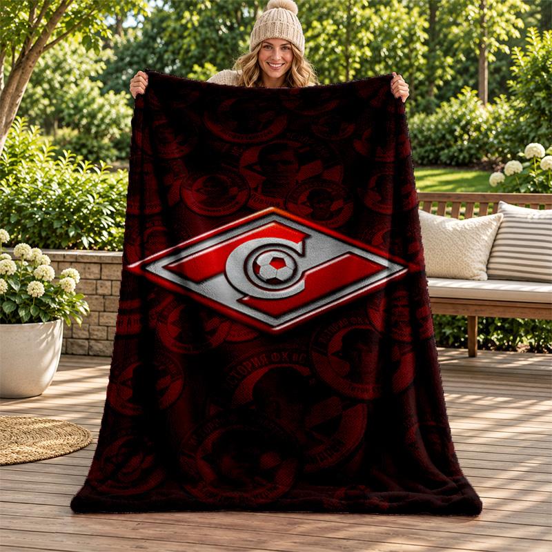 FC Spartak Moscow blanket Flannel Blanket Soft Cozy Plush Throw for Sofa Bed Lightweight Home Decoration Gifts for Christmas various holidays