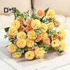 Artificial Carnation 20 Heads Realistic Fake Silk Flower Wedding Party Home Office Table Centerpiece Faux Floral Plants Branch Decoration