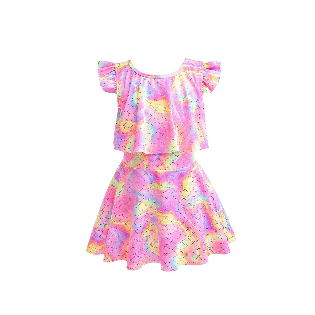 Maillot de bain une pièce jupe sirène d'été pour enfants européen et américain, robe, maillot de bain protection solaire pour fille, vêtements de plage