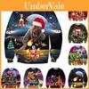 Suéter de Natal Feio Aconchegante e Festivo com Design de Dinossauro para Mulheres e Homens