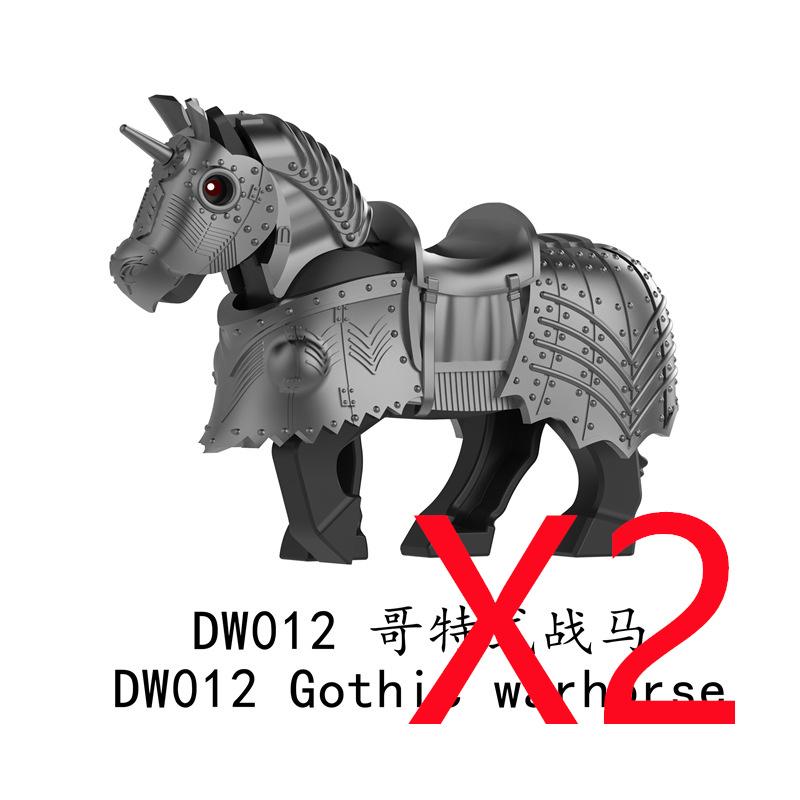 MOC Mediaeval Times Building Blocks Orc Mounts Wolf Flags Army Soldiers Character Accessories Bricks Animal Toys Gifts R064 DIY