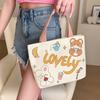 Canvas Tote Bag Cute Storage Bag Large Capacity Mini Handbags Portable Cartoon Print Lunch Bag