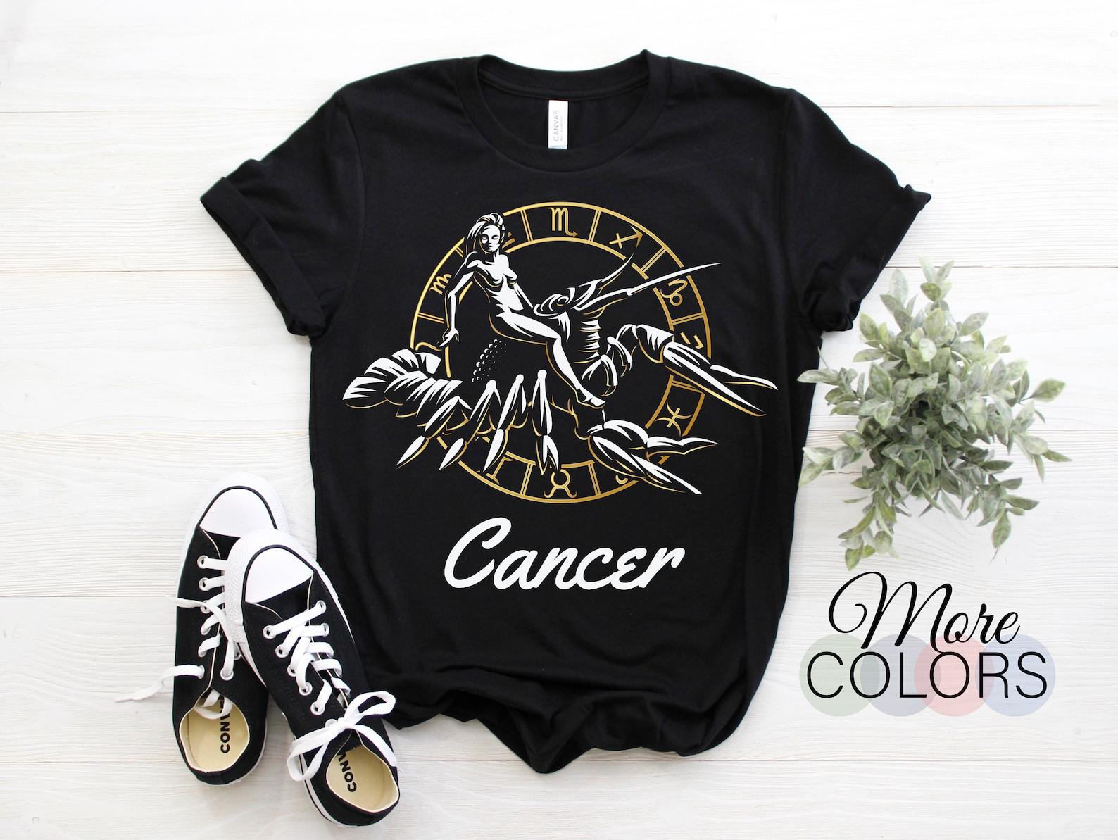 Cancer Zodiac Horoscope Astrological Sign Design T-Shirt, Born June 21 to July 22, Gifts for Family, Birthday Christmas Present Clothing, 160