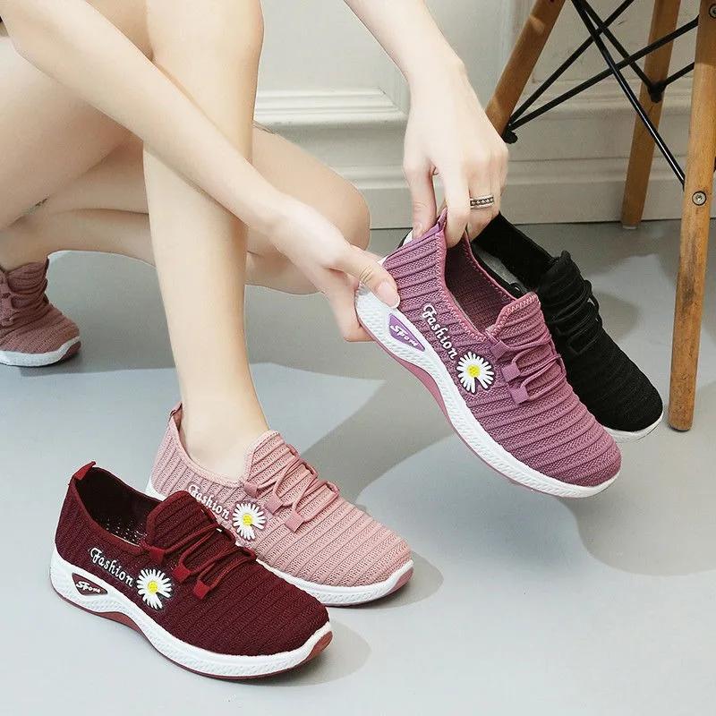 

Women s Sneakers 2024 New Comfortable Mesh Breathable Casual Shoes Outdoors Walking Flats Adult Running Athletic Tenis De Mujer 36 фиолетовый