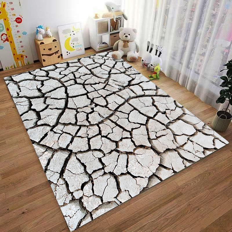 Cracked Earth Pattern Carpet suitable as a non-slip mat for the living room or bedroom sofa