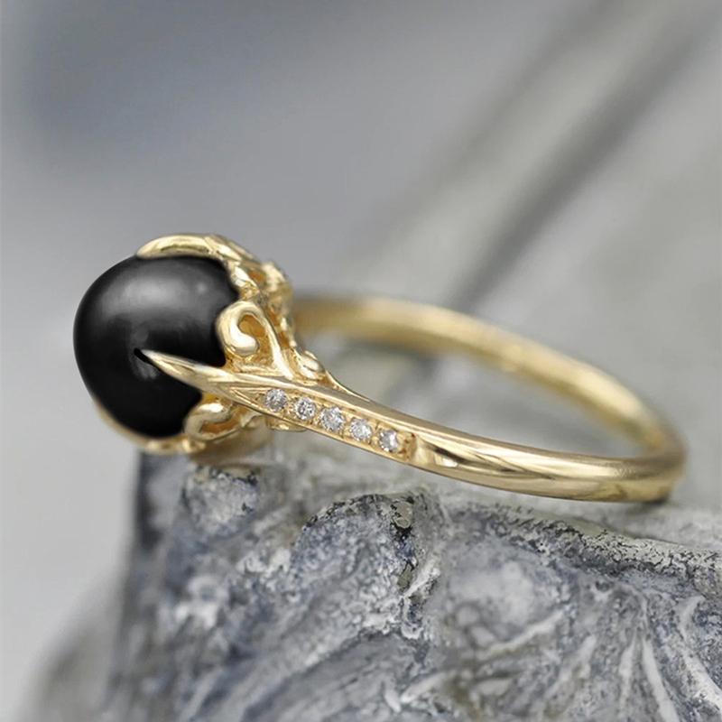 

Huitan Imitation Pearl Rings for Women Newly Designed Luxury Wedding Band Accessories Exquisite Gift Temperament Female Zircon 5