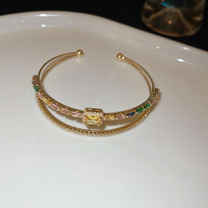 2025 Luxe Gold-Plated Diamond Letter Bangle: Versatile & Elegant Women's Jewelry