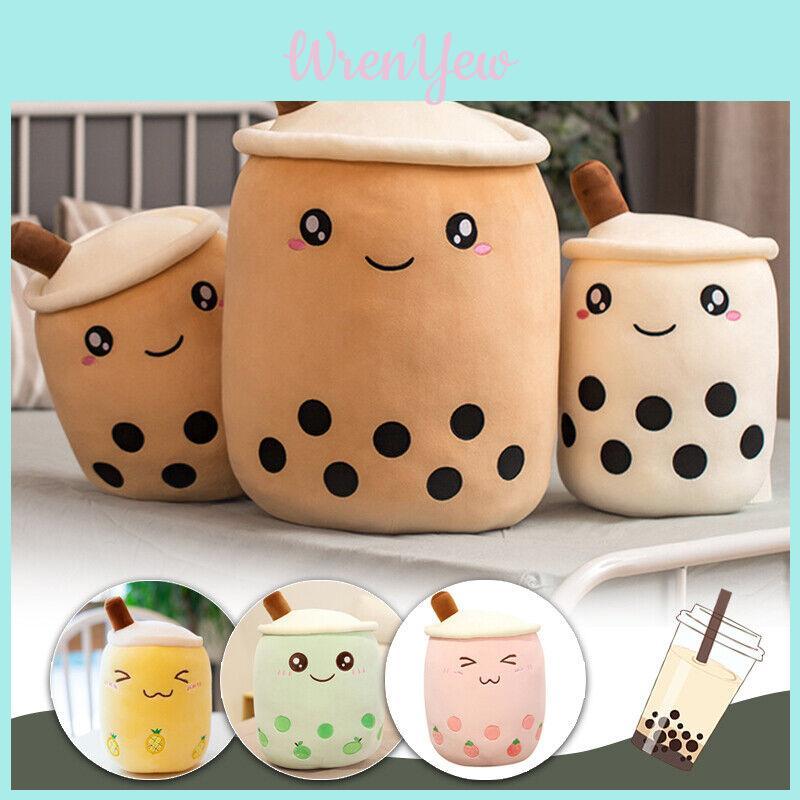 Entzückendes weiches Plüsch-Bubble-Tea-Boba-Tassenkissen für kuscheligen Komfort in 4 Größen