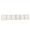 Wooden Pet Gate, Freestanding Dog Security Barrier with Two Support Feet - Natural Tone