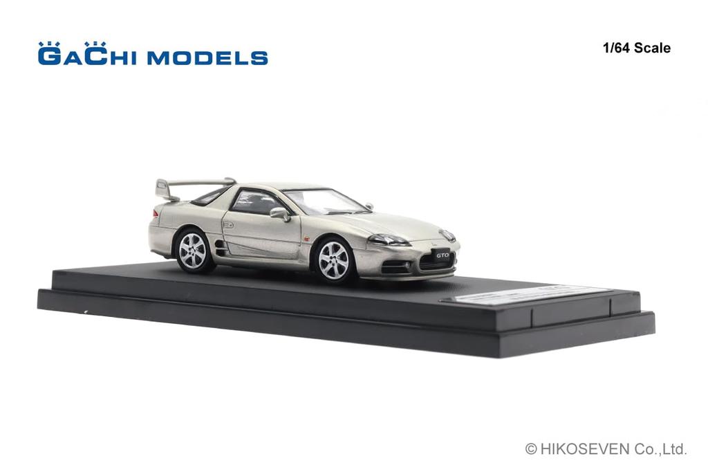 Hiko Seven GACHI MODELS 1/64 Mitsubishi GTO (1998) Hamilton Silver Finished Product GM64001SL
