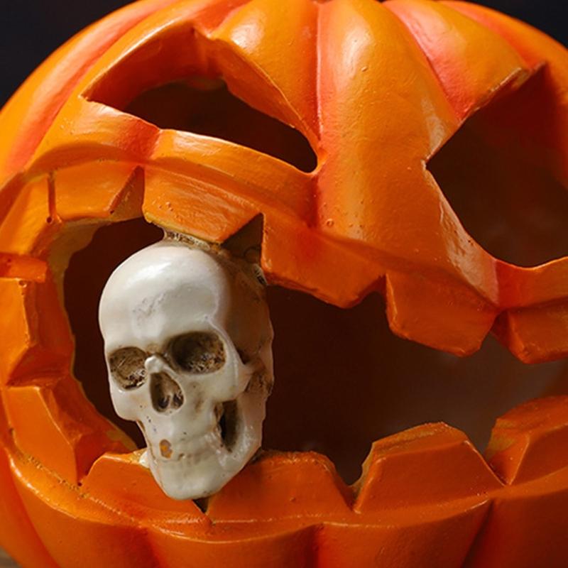 Pumpkin Skull Skull Shaped Lamp Halloween Theme Ornament Stylish Decorative Light Indoor and Outdoor Festives Decoration