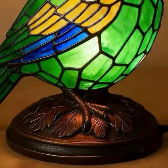 Yousheng Buntglas Vogel Lampe Licht USB Betrieben Harz Vogel Nachtlicht Heim Büro Wohnzimmer Schlafzimmer Schreibtisch Dekoration Lampe Weihnachten Geburtstagsgeschenk